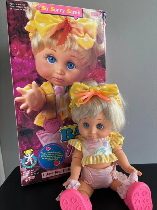 GALOOB 1990 Other - SARAH DOLL Baby Face #6 - Galoob Toys with Box - All Original Pouting Face 13"